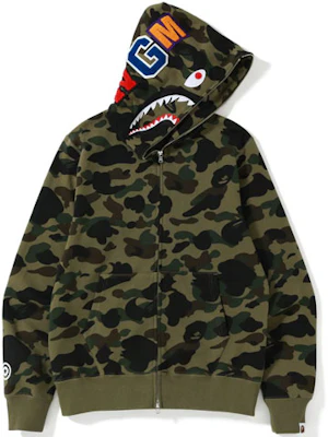 Bape A BATHING APE SS22 迷彩鯊魚連帽外套 迷彩鯊魚頭拉鍊帽衫 1I20-115-004 Order Bape A BATHING APE SS22 迷彩鯊魚連帽外套 迷彩鯊魚頭拉鍊帽衫 1I20-115-004