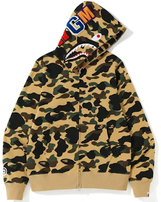 Bape A BATHING APE SS22 迷彩鯊魚連帽外套 迷彩鯊魚頭拉鍊帽衫 1I20-115-004 Shop Bape A BATHING APE SS22 迷彩鯊魚連帽外套 迷彩鯊魚頭拉鍊帽衫 1I20-115-004