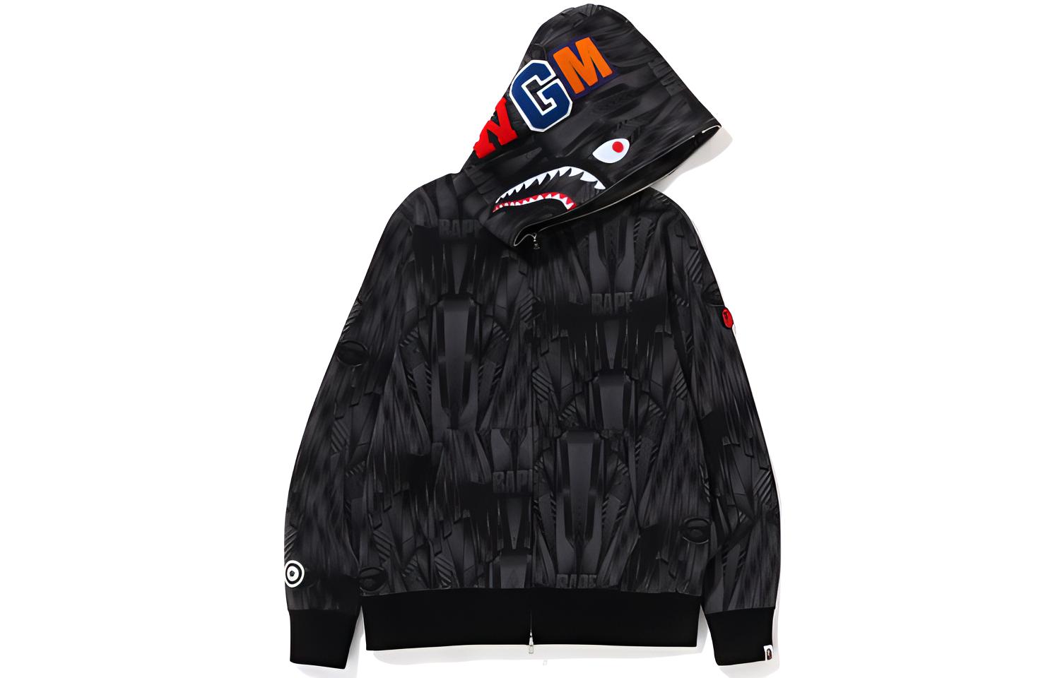 Bape A BATHING APE SS22 Speed Racer Shark Full Zip Hoodie Geometric Print . 1J30-115-005