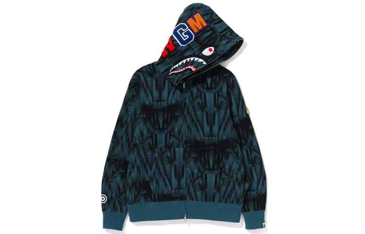 Bape A BATHING APE SS22 Speed Racer Shark Full Zip Hoodie Geometric Print . 1J30-115-005 圖 2