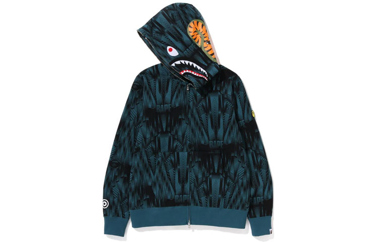 Bape A BATHING APE SS22 Speed Racer Shark Full Zip Hoodie Geometric Print . 1J30-115-005 圖 3