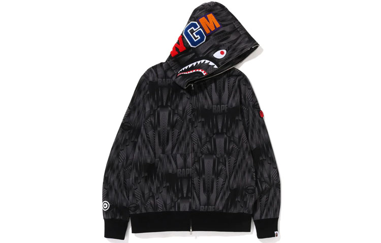Bape A BATHING APE SS22 Speed Racer Shark Full Zip Hoodie Geometric Print . 1J30-115-005 圖 4
