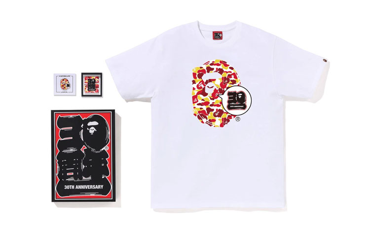 Bape A BATHING APE SS23 30th Anniversary Beijing Exclusive Camo Ape Tee White Unisex 1J22-110-053 圖 4