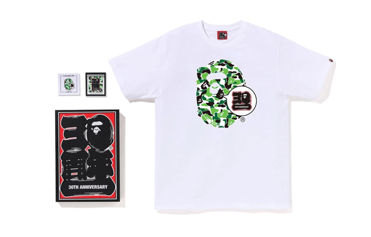 Bape A BATHING APE SS23 30th Anniversary Chengdu Camo Ape Print Tee White Unisex Box Set 1J22-110-057 圖 2