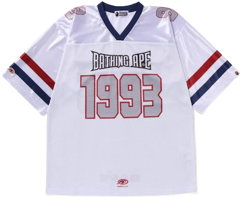 Bape A BATHING APE SS23 Football Jersey Numeric Stripe Print Short Sleeve. 1J30-109-013 Order Bape A BATHING APE SS23 Football Jersey Numeric Stripe Print Short Sleeve. 1J30-109-013