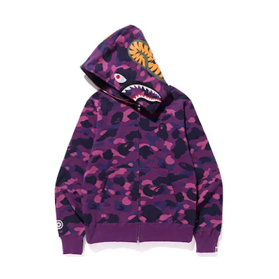 Bape A BATHING APE SS23 Color Camo Shark Full Zip Hoodie Jacket. 1K20-115-007