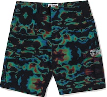 Bape A BATHING APE SS23 Infrared Print Straight Relaxed Shorts Black Male 1J30-153-013 Bape A BATHING APE SS23 Infrared Print Straight Relaxed Shorts Black Male 1J30-153-013