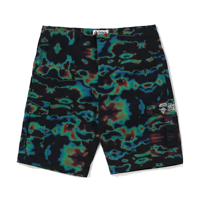 Bape A BATHING APE SS23 Infrared Print Straight Relaxed Shorts Black Male 1J30-153-013