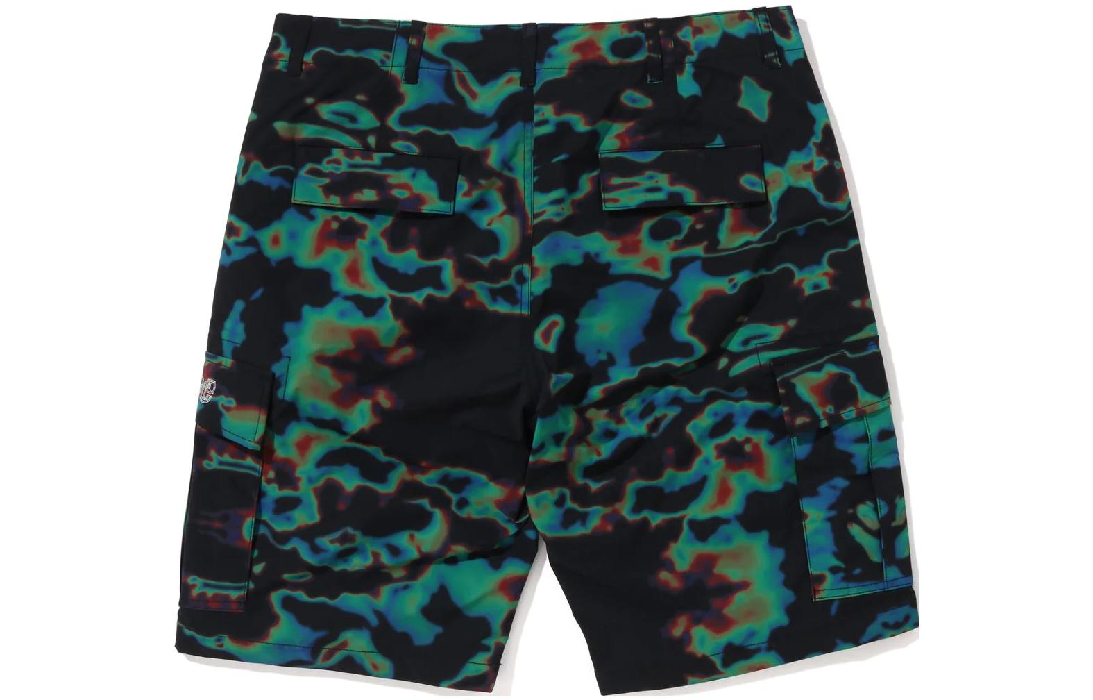 Lookbook Bape A BATHING APE SS23 紅外線印花寬鬆直筒短褲 黑色 男款 1J30-153-013