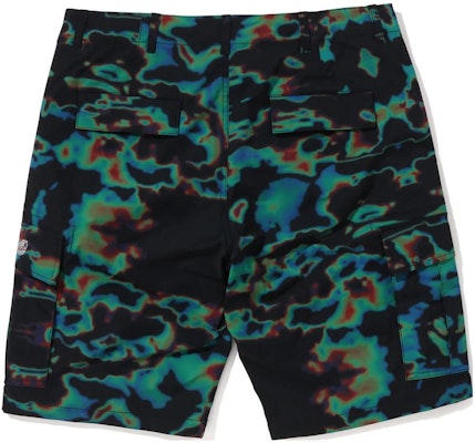 Bape A BATHING APE SS23 紅外線印花寬鬆直筒短褲 黑色 男款 1J30-153-013 Lookbook Bape A BATHING APE SS23 紅外線印花寬鬆直筒短褲 黑色 男款 1J30-153-013