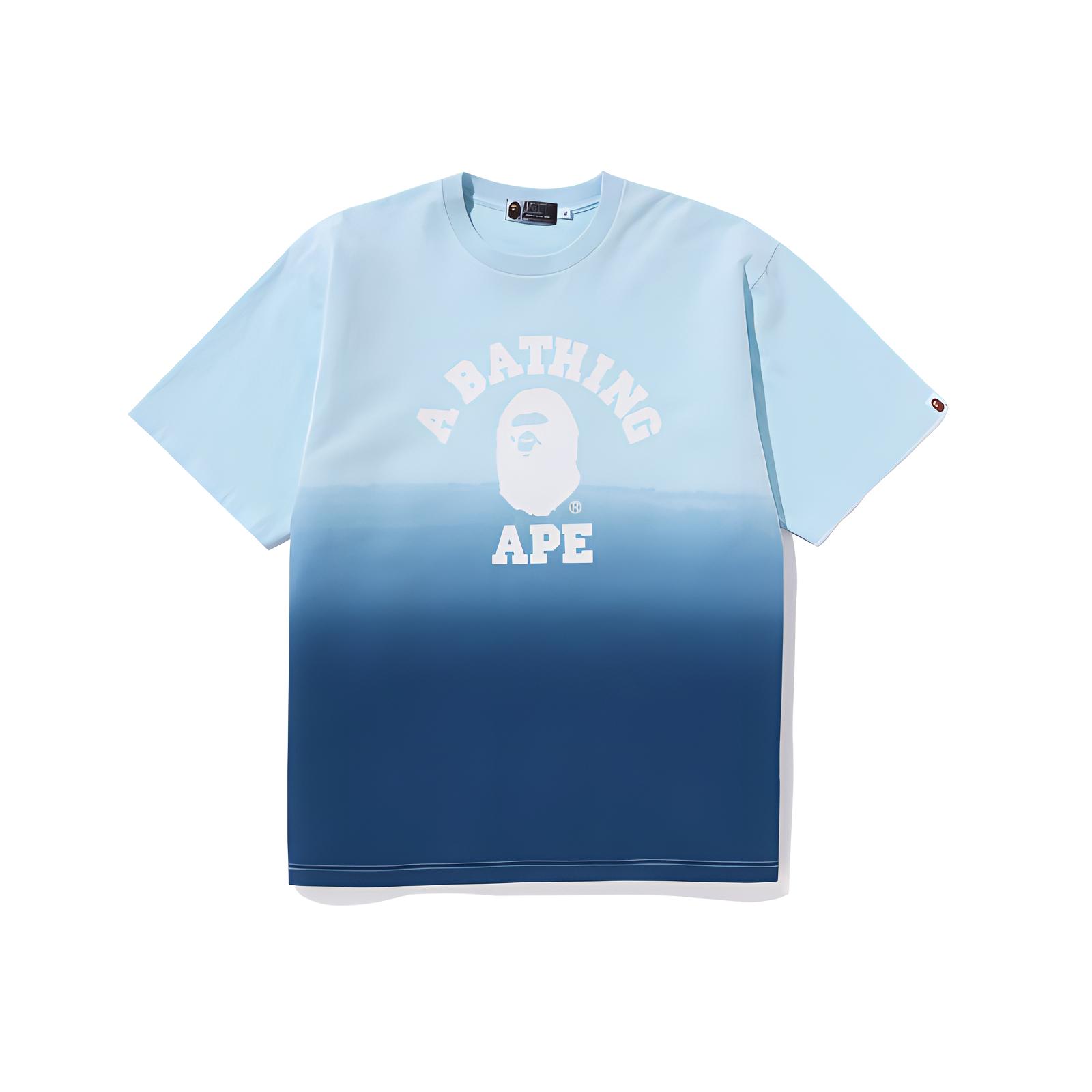 Bape A BATHING APE SS23 Legacy Gradient Logo Print Loose Fit T-Shirt . 0ZXTEM109003K
