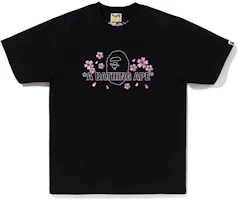 Bape A BATHING APE SS23 Sakura Cherry Blossom Embroidery Crewneck T-Shirt Men. 1J20-110-012 Bape A BATHING APE SS23 Sakura Cherry Blossom Embroidery Crewneck T-Shirt Men. 1J20-110-012