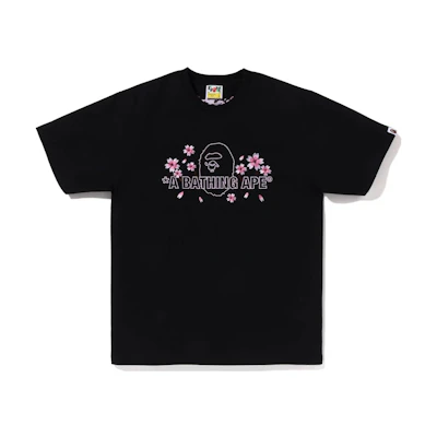 Bape A BATHING APE SS23 Sakura Cherry Blossom Embroidery Crewneck T-Shirt Men. 1J20-110-012
