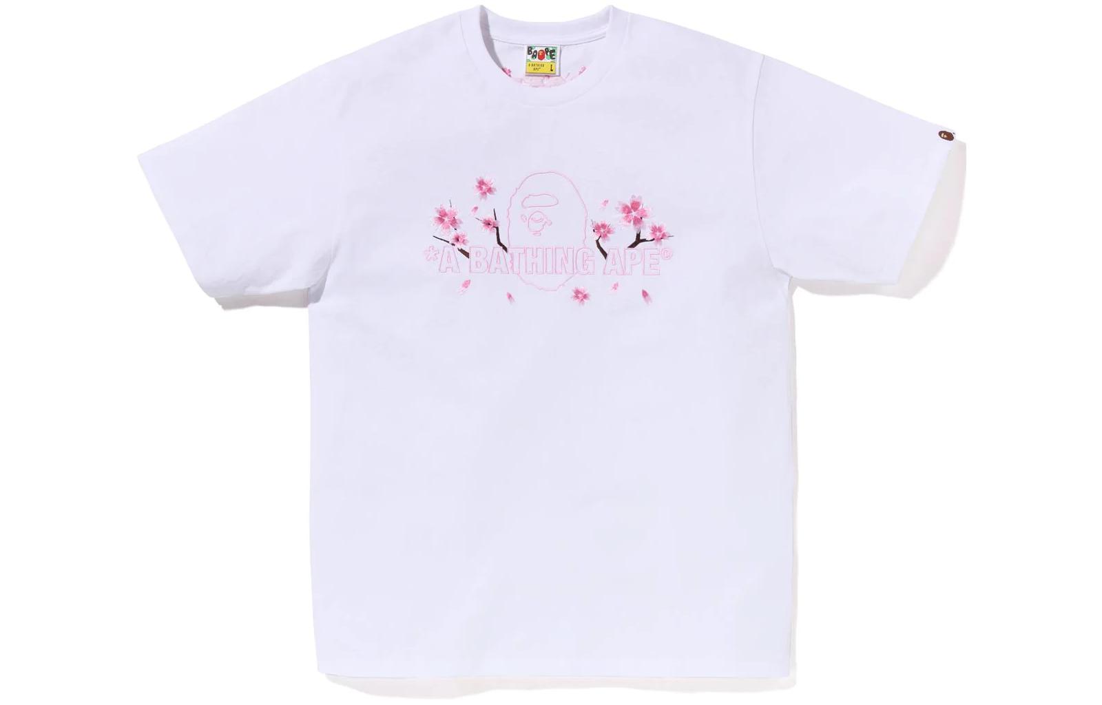 Shop Bape A BATHING APE SS23 Camiseta Hombre Sakura Cherry Blossom Bordado. 1J20-110-012