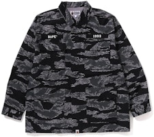 Bape A BATHING APE SS23 Tiger Camo Relaxed Fit Military Shirt . 1I70-131-003 Bape A BATHING APE SS23 Tiger Camo Relaxed Fit Military Shirt . 1I70-131-003