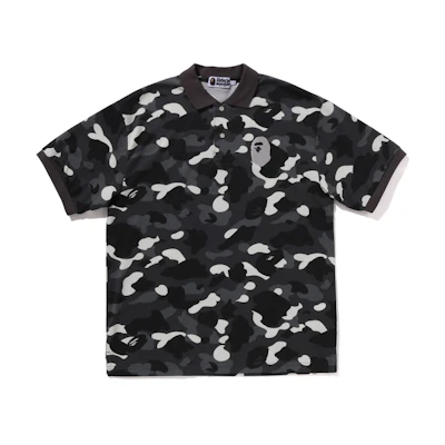 Bape A BATHING APE SS24 Glow-in-the-Dark Camo Embroidered Polo Shirt. 0ZXPOM112003M