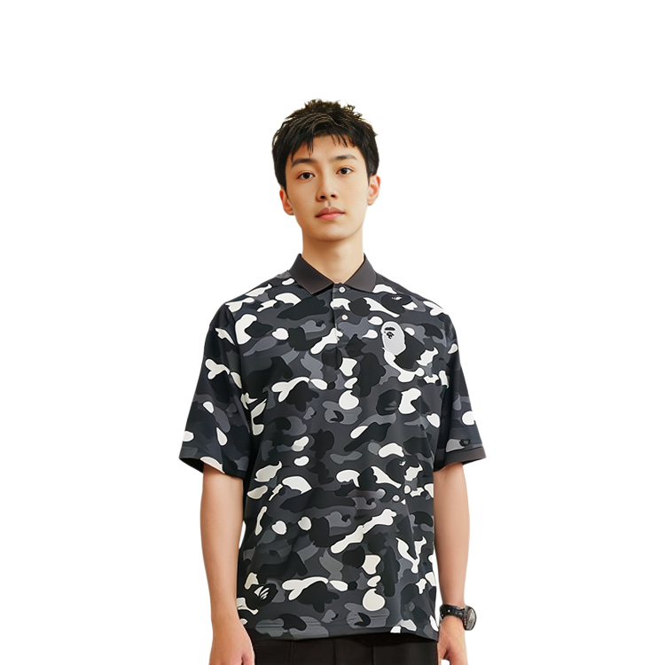 Lookbook Bape A BATHING APE SS24夜光迷彩刺绣翻领短袖衬衫. 0ZXPOM112003M