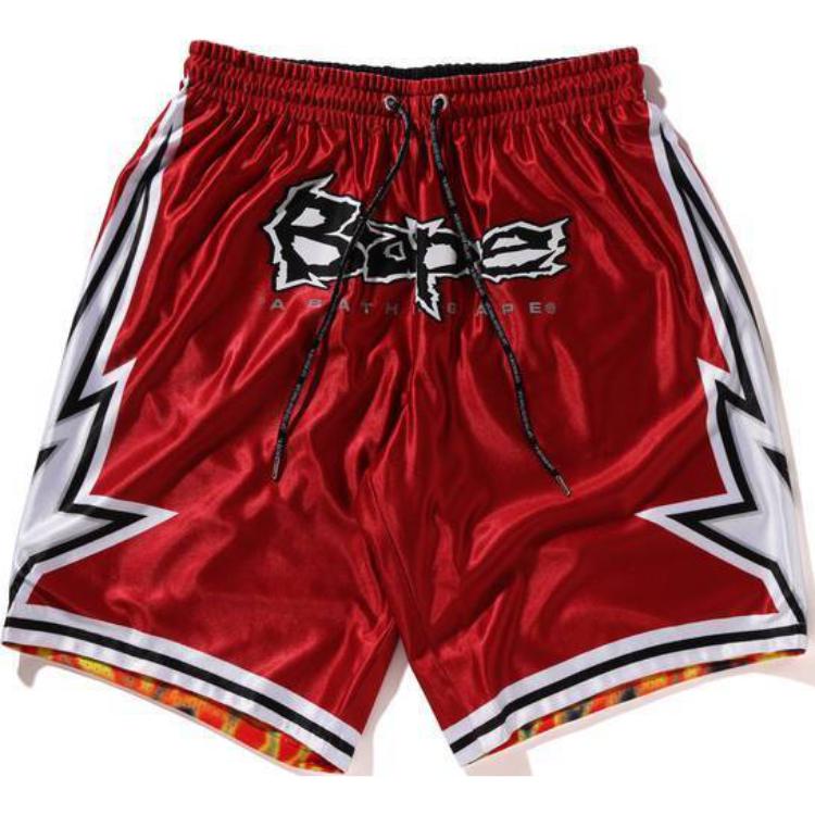 Order Bape A BATHING APE SS24 雙面火焰星印花籃球短褲。 0ZXSPM153317M