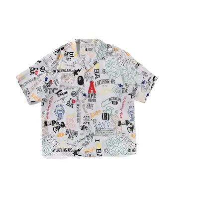 Bape A BATHING APE SS24 Back to School Hand-Drawn Graphic Short Sleeve Shirt 0ZXSRM132301M