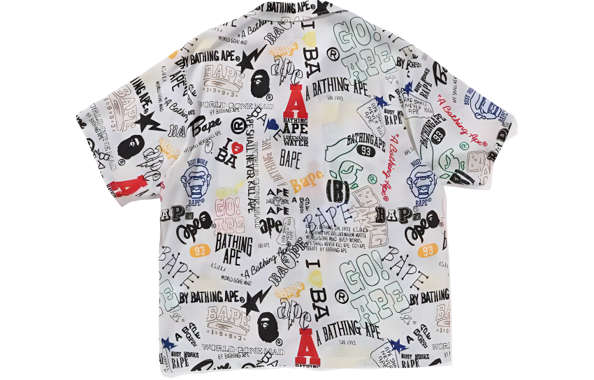 Bape A BATHING APE SS24 Back to School Hand-Drawn Graphic Short Sleeve Shirt 0ZXSRM132301M 圖 3