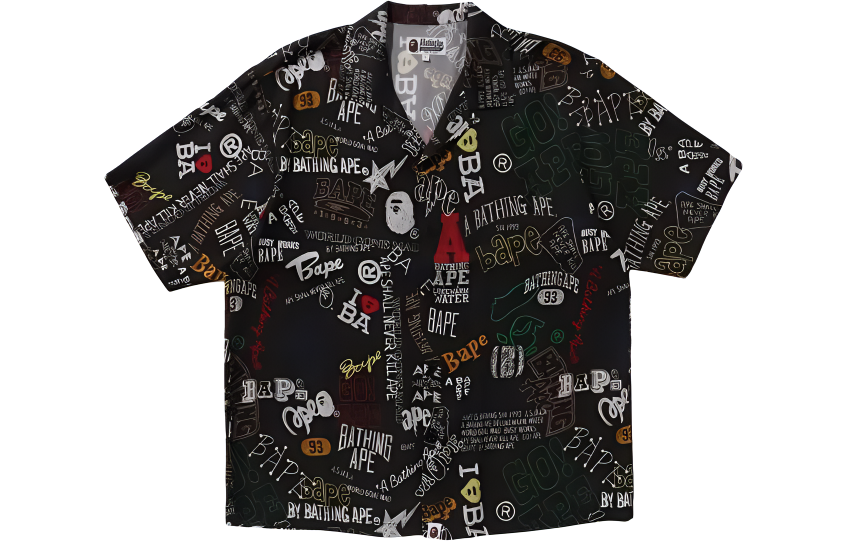 Bape A BATHING APE SS24 Back to School Hand-Drawn Graphic Short Sleeve Shirt 0ZXSRM132301M 圖 4