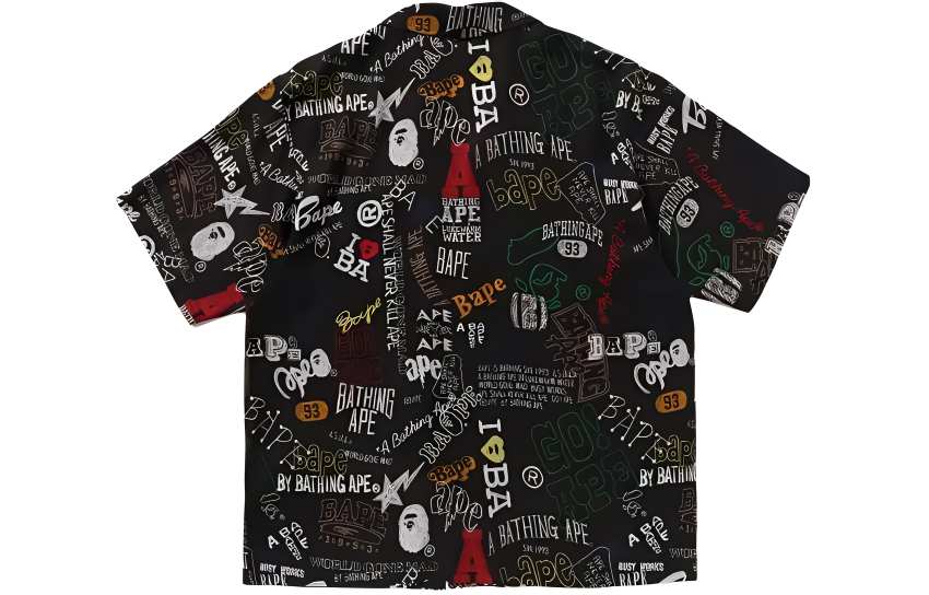 Bape A BATHING APE SS24 Back to School Hand-Drawn Graphic Short Sleeve Shirt 0ZXSRM132301M 圖 5