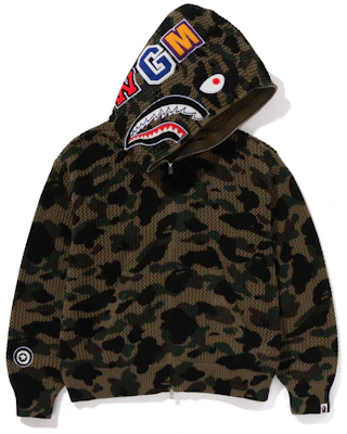 Bape A BATHING APE SS24 Sudadera con Capucha Shark Camo Crochet Verde. 0ZXSWM115307M Lookbook Bape A BATHING APE SS24 Sudadera con Capucha Shark Camo Crochet Verde. 0ZXSWM115307M