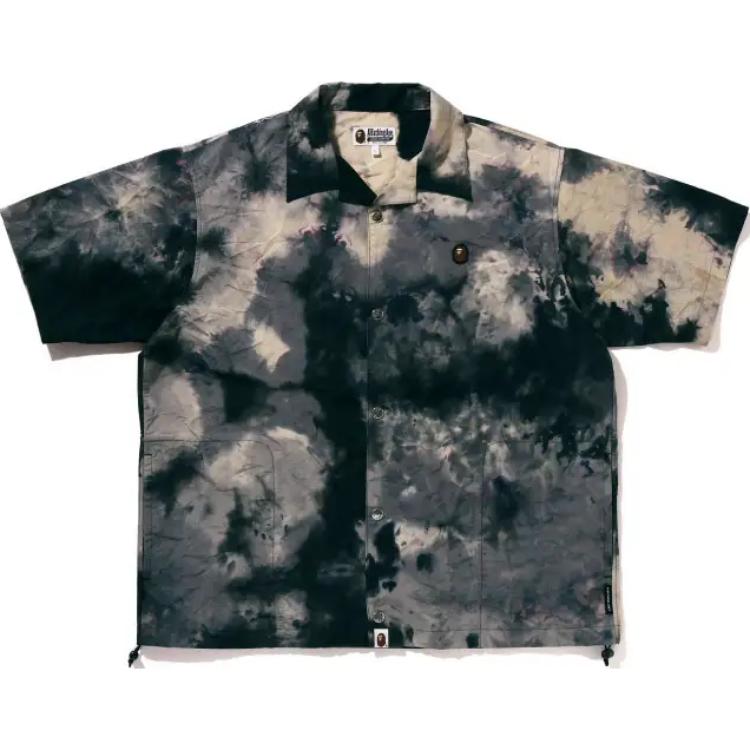 Bape A BATHING APE SS24 Chusen Ape Logo Tie-Dye Button-Up Short Sleeve Shirt Men 0ZXSRM132011M 圖 2