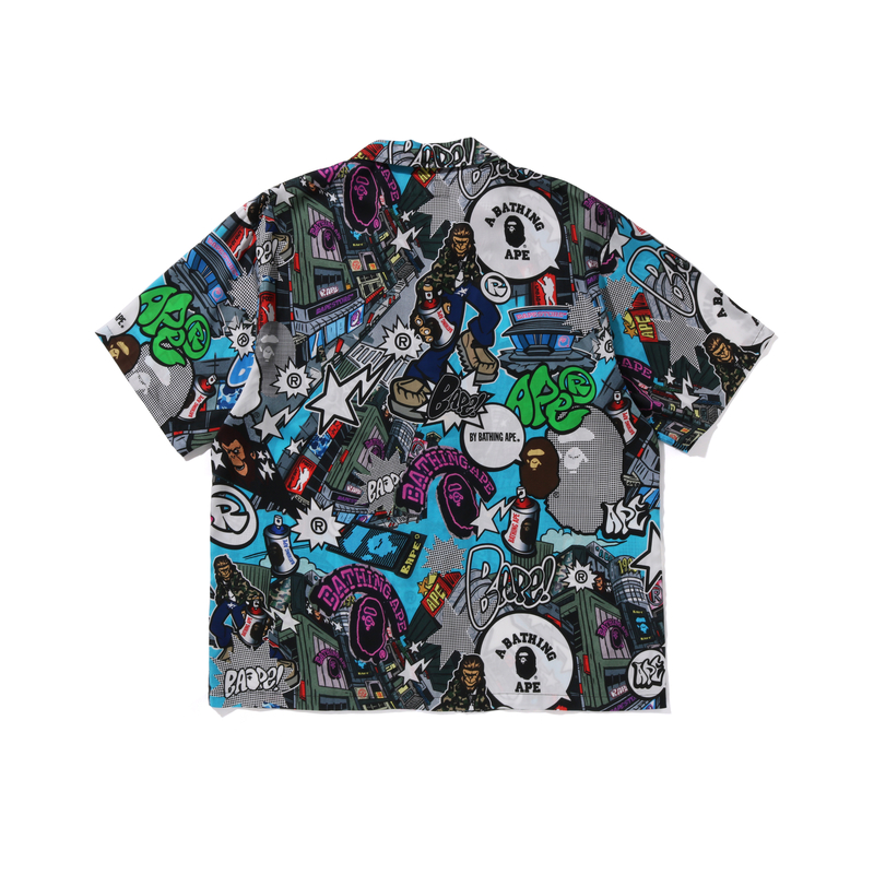 Bape A BATHING APE SS24 Comic Art Open Collar Short Sleeve Shirt 0ZXSRM132304M 圖 3