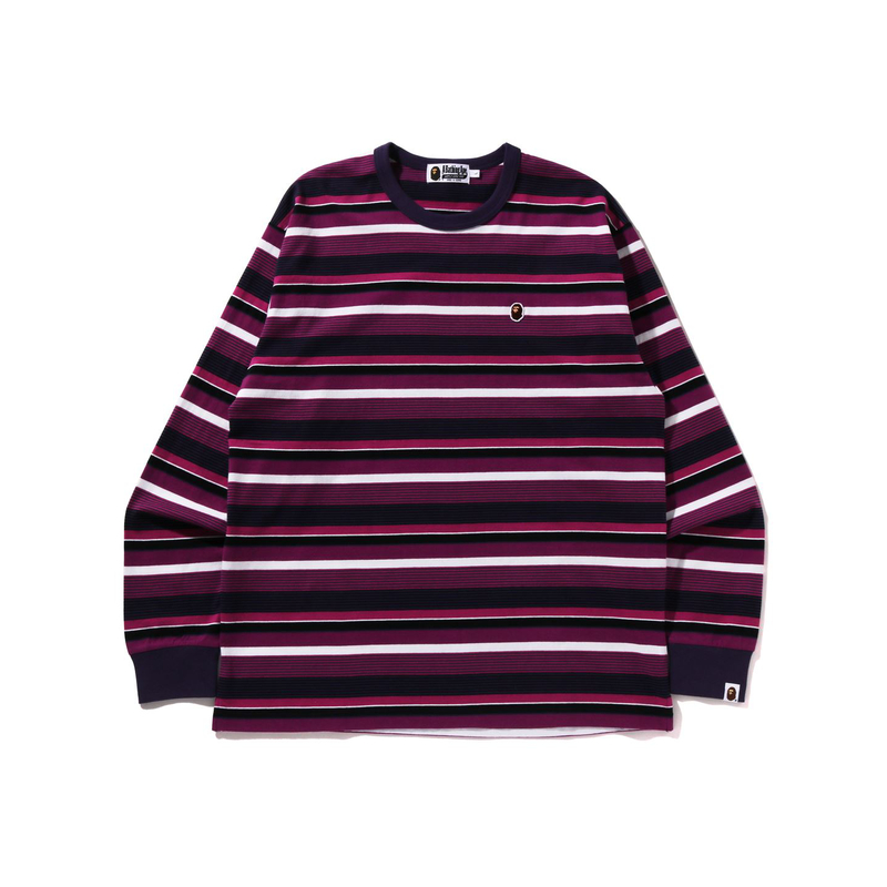 Shop ベイプ A BATHING APE SS24 刺繍ロゴ ストライプ 長袖Tシャツ メンズ. 0ZXLTM111001M