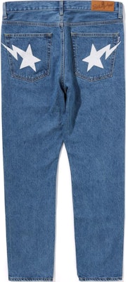 Bape A BATHING APE SS24 圖案印花牛仔褲 男女款休閒風格。 0ZXJNM150007 Shop Bape A BATHING APE SS24 圖案印花牛仔褲 男女款休閒風格。 0ZXJNM150007