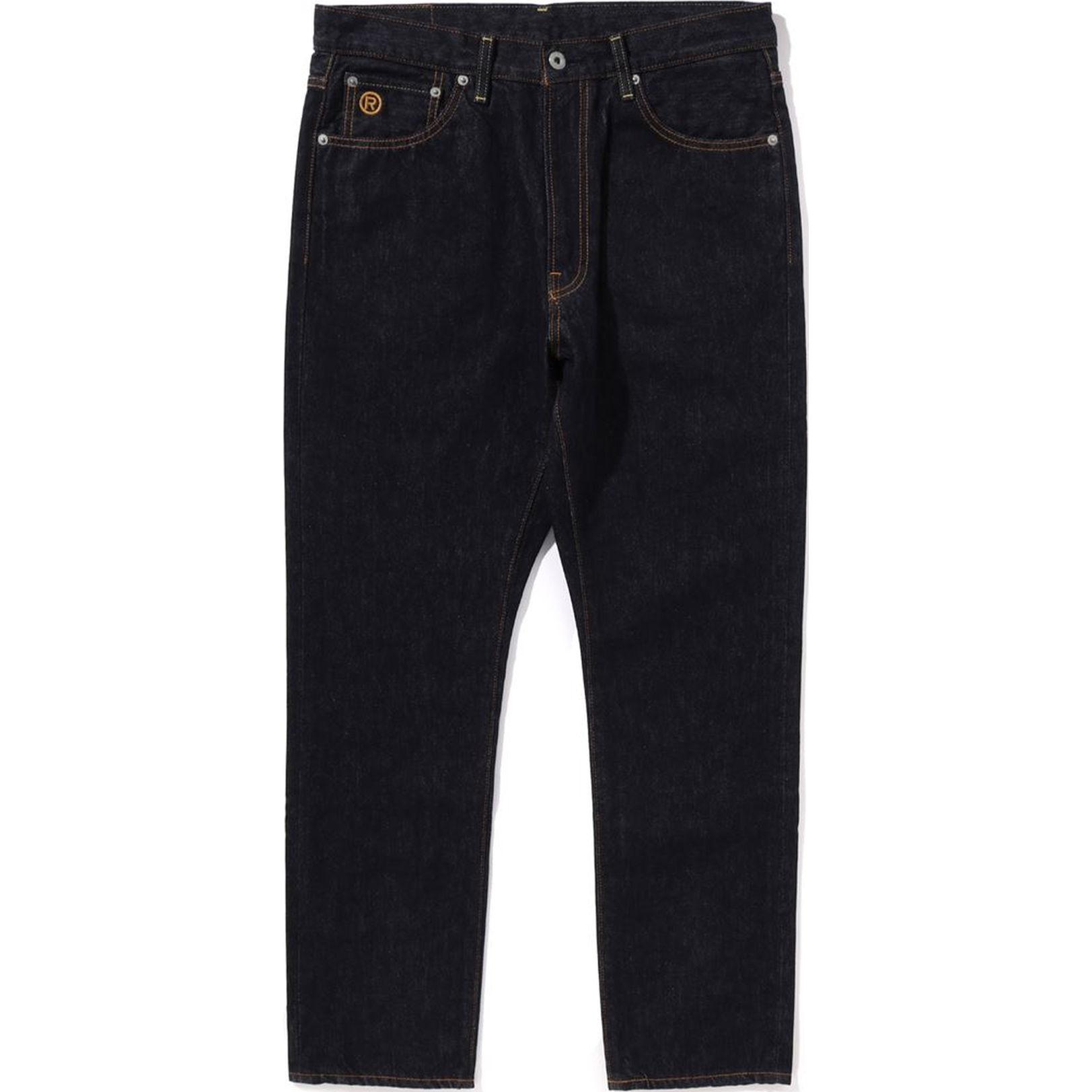 Shop Bape A BATHING APE SS24 男女印花鈕扣圖案牛仔褲. 0ZXJNM150006M