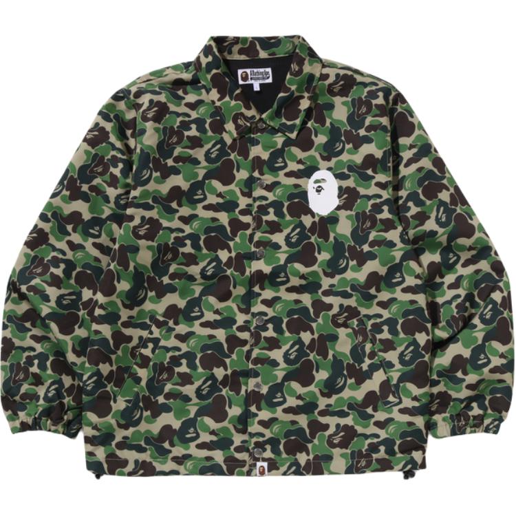 Details for Bape A BATHING APE SS25 Jaket Longgar Camo ABC dengan Cetakan Kepala Ape Lelaki. 1L30-140-010