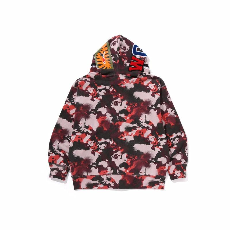 Bape A BATHING APE SS25 Graffiti Camo Shark Hoodie . 0ZXSWM001151O 圖 6