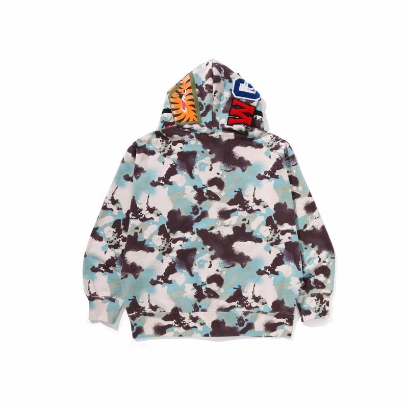 Bape A BATHING APE SS25 Graffiti Camo Shark Hoodie . 0ZXSWM001151O 圖 9