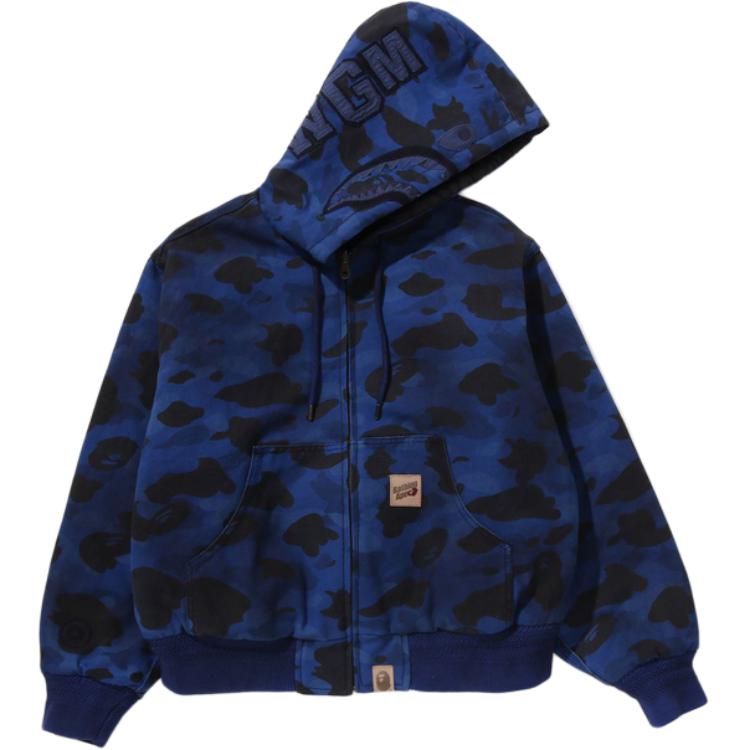 BAPE A BATHING APE SS26 Reversible Camo Shark Zip-Up Hoodie Jacket Unisex. 1M30-141-305