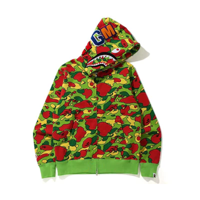 Bape A BATHING APE Sta Camo Shark Zip Hoodie Camouflage Sweatshirt 1H80-115-004