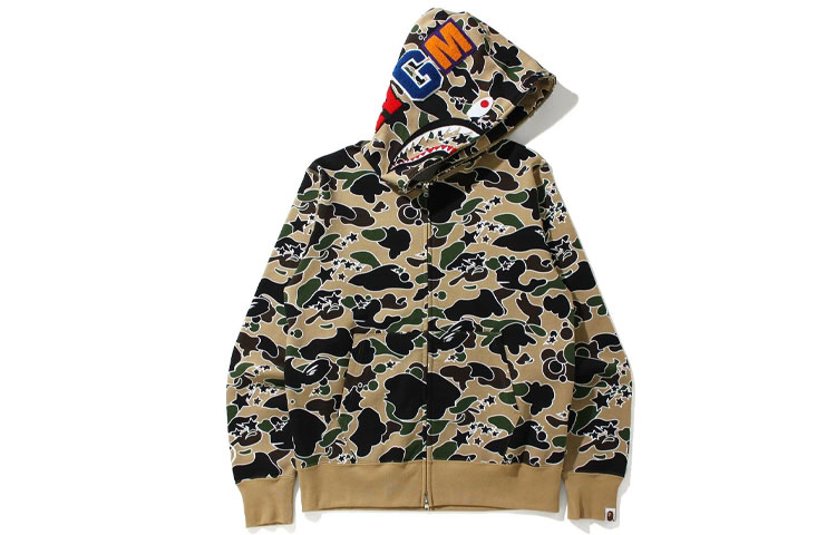 Order Bape A BATHING APE Sta Camo Shark Zip Hoodie Sweatshirt Kamuflase. 1H80-115-004