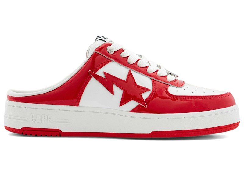 BAPE A Bathing Ape Sta Clog White Red 1M70-191-301/1M70-291-301/001FWM701301-RED