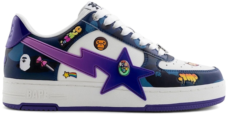 BAPE A Bathing Ape Sta Mr. KaiKai Kiki Weiß Lila 1L73-191-939/1L73191939-BLU Buy BAPE A Bathing Ape Sta Mr. KaiKai Kiki Weiß Lila 1L73-191-939/1L73191939-BLU
