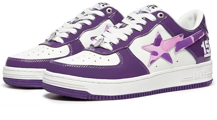 A BATHING APE STA 休閒 台北15週年 時尚板鞋 男款 白紫色 Lookbook A BATHING APE STA 休閒 台北15週年 時尚板鞋 男款 白紫色