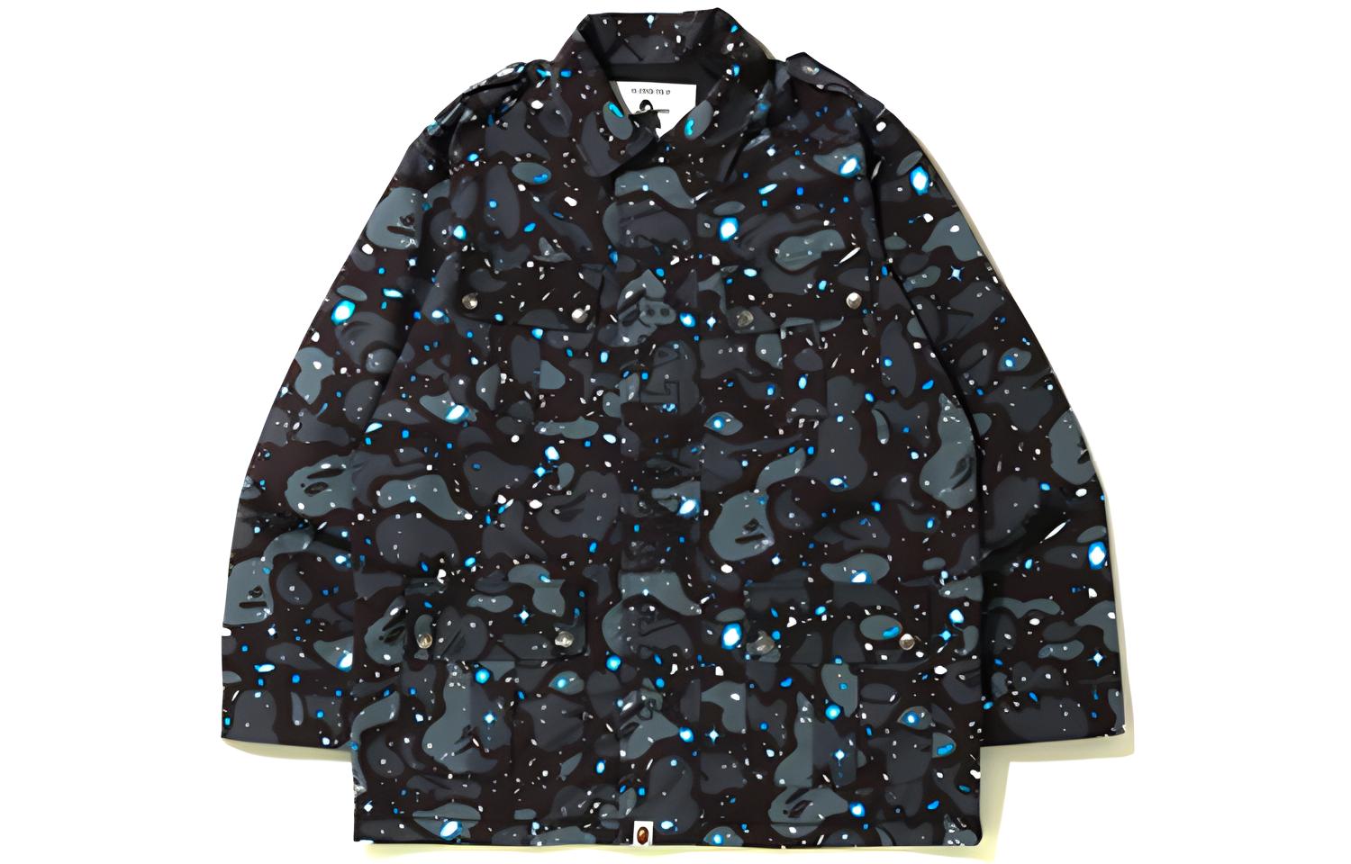 Bape A BATHING APE Starry Print Black Jacket for Men. 1G30-140-004