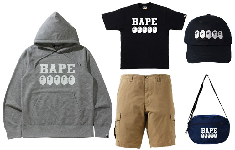 Bape A BATHING APE Summer Skate 5-Piece Hoodie Casual Sports Set . 1H70-182-002