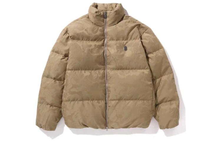 Bape A BATHING APE Tonal Solid Camo Puffer Down Jacket  Long Sleeve Outerwear. 1J80-144-057