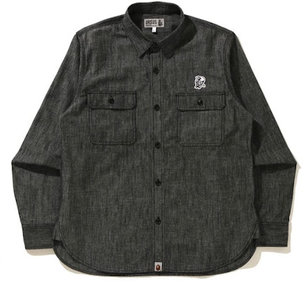 Bape A BATHING APE URSUS 字母印花牛仔襯衫 寬鬆長袖 男款 1H20-131-001 Lookbook Bape A BATHING APE URSUS 字母印花牛仔襯衫 寬鬆長袖 男款 1H20-131-001