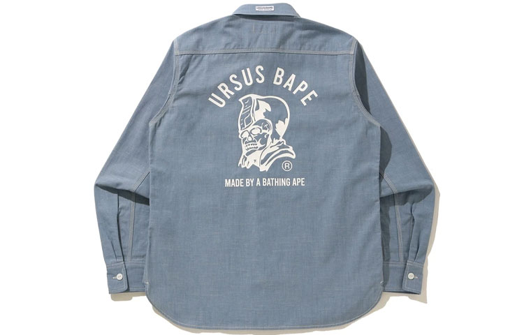 Purchase Bape A BATHING APE URSUS 字母印花牛仔襯衫 寬鬆長袖 男款 1H20-131-001