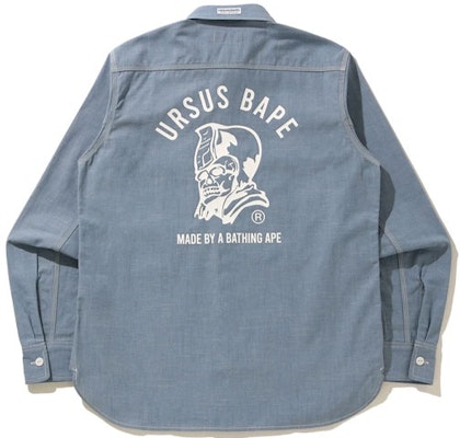 Bape A BATHING APE URSUS 字母印花牛仔襯衫 寬鬆長袖 男款 1H20-131-001 Purchase Bape A BATHING APE URSUS 字母印花牛仔襯衫 寬鬆長袖 男款 1H20-131-001
