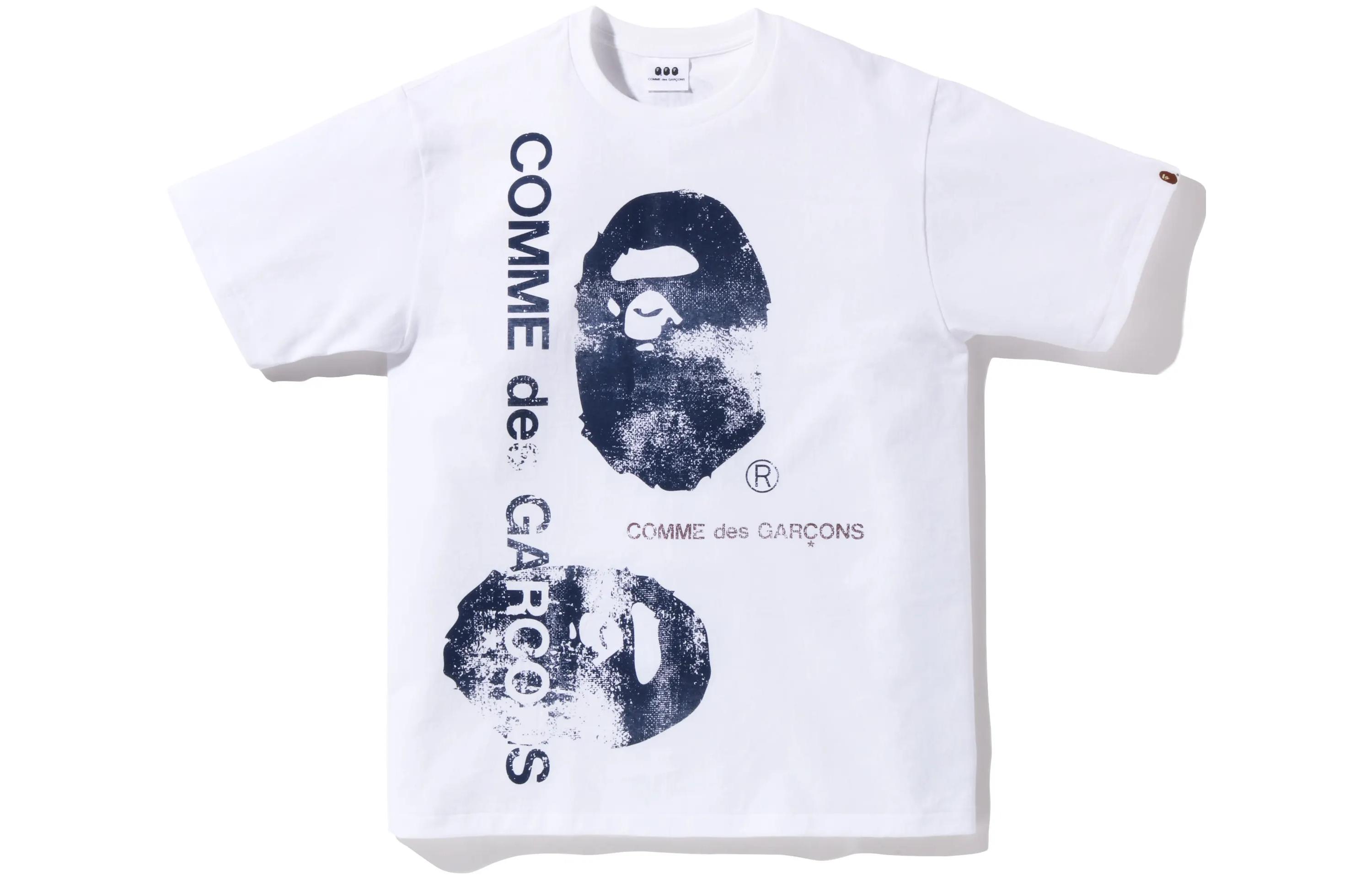 Bape A BATHING APE CDG 2022 Summer Ape Logo Graphic Tee -  Collaborative Shirt CDGOSAKA26SS-Tshirt-bape