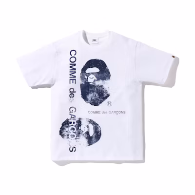 Bape A BATHING APE CDG 2022 Summer Ape Logo Graphic Tee - Collaborative Shirt CDGOSAKA26SS-Tshirt-bape