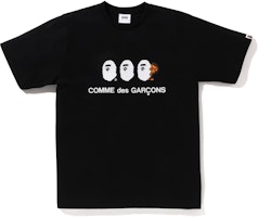 Bape A BATHING APE x CDG SS23 Unisex Black Graphic Logo Loose Fit T-Shirt. 002TEJ221901C Bape A BATHING APE x CDG SS23 Unisex Black Graphic Logo Loose Fit T-Shirt. 002TEJ221901C